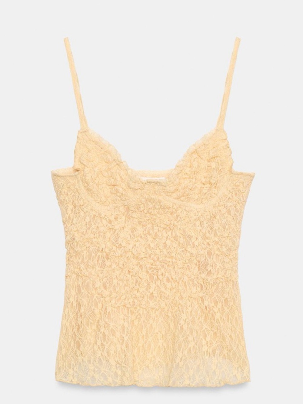 ZARA Lace Cami Tank Top - Cream